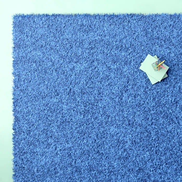 Aqua Solid Blue Shag Rug