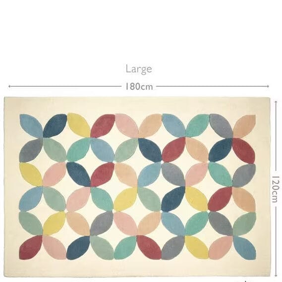 Blossom Symmetry Kids Handmade Natural Rug