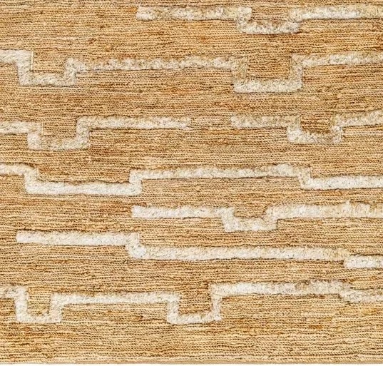 Abstract Lines Natural Jute Handmade Rug