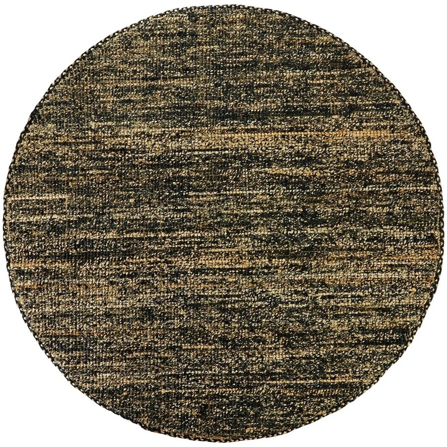 Earthy Black Jute Handwoven Rug For Living Room, Bedroom