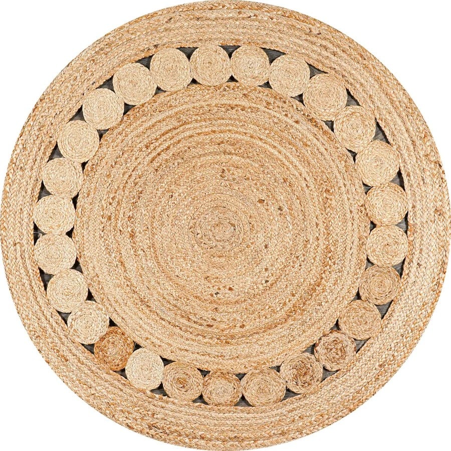 Zen Jute Round Rug for Living Room, Bedroom, Hallway and Dining Room