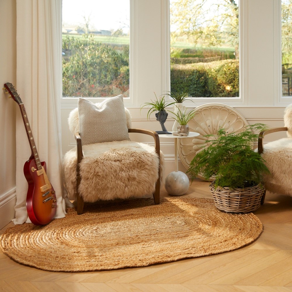 Loomarc Jute Natural Braided Rug For Living Room