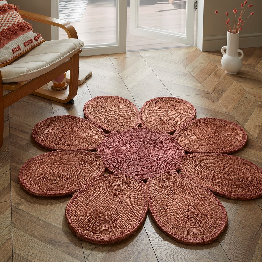 Blossure Jute Round Handmade Rug For Living Room