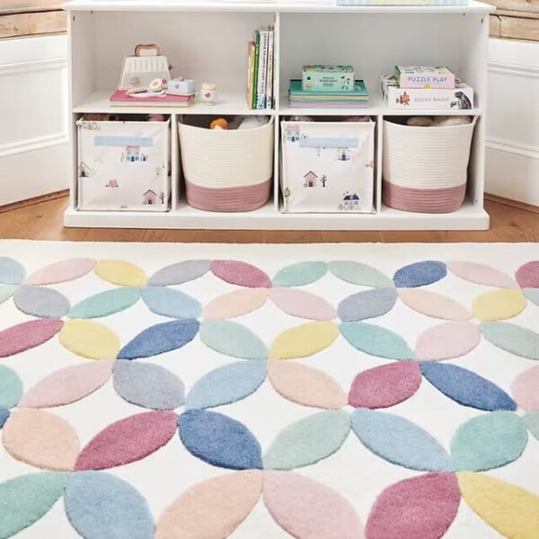 Blossom Symmetry Kids Handmade Natural Rug