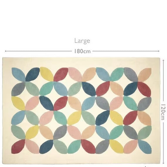 Blossom Symmetry Kids Handmade Natural Rug