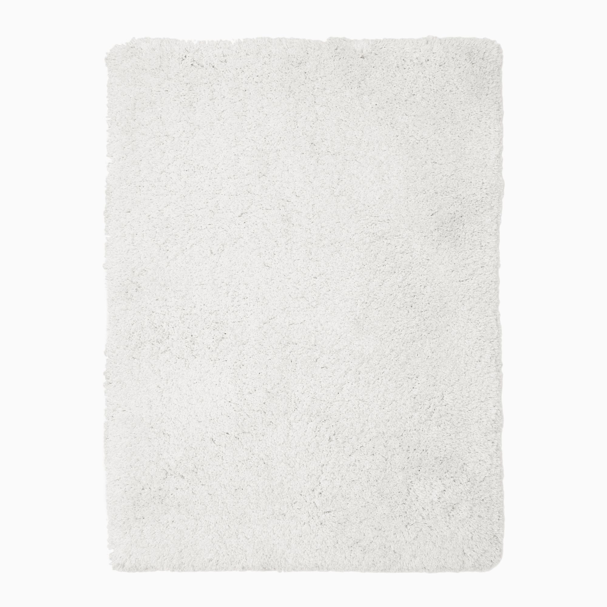 Handmade Solid White Shag Rug