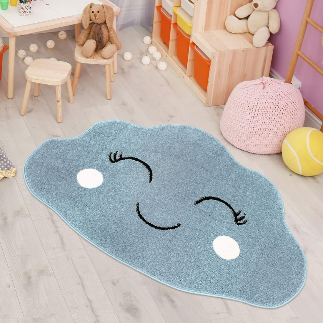 Cloudy Dream Kids Handmade Rug For Playroom