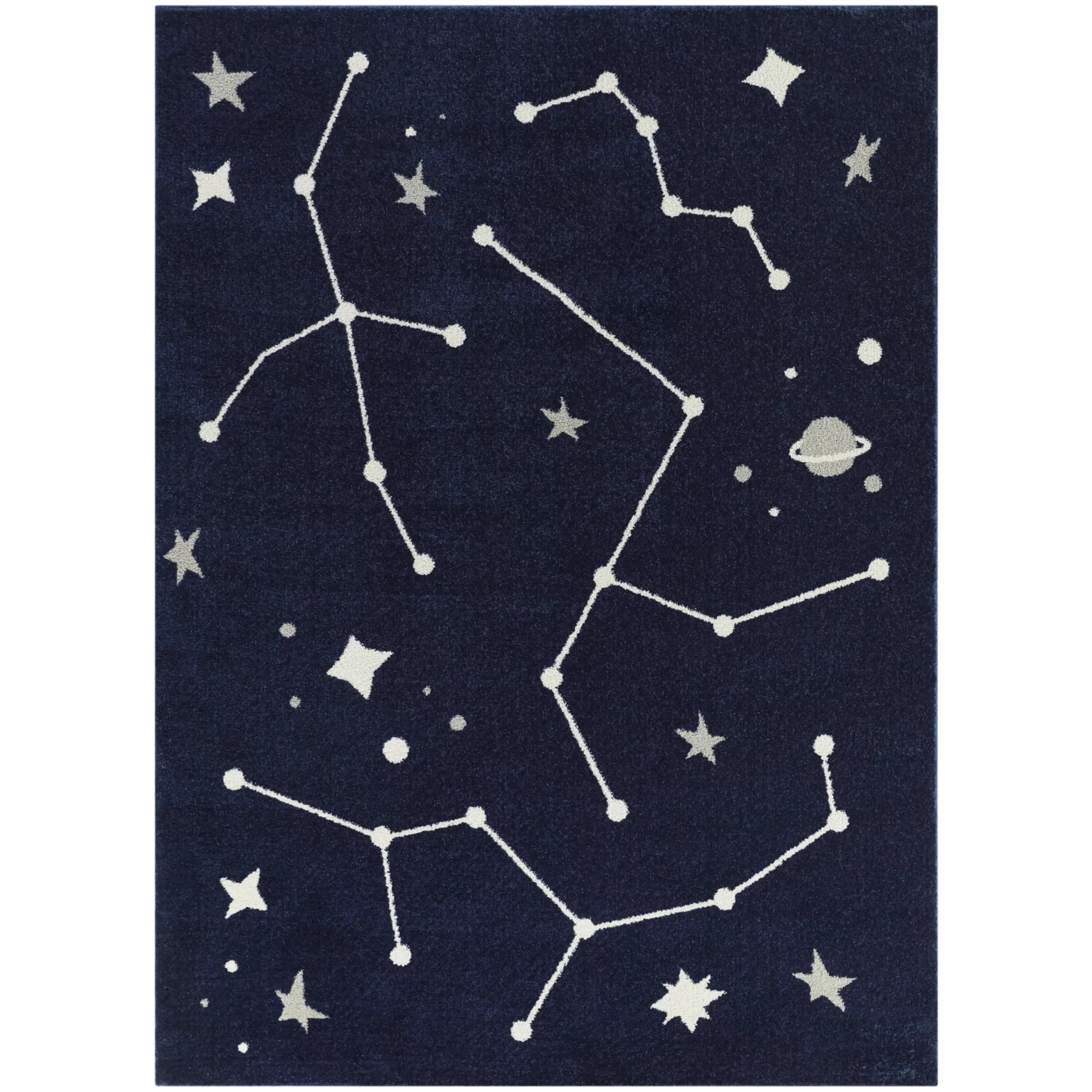 Galaxy Stars Kids Handmade Rug For Playroom, Nursery
