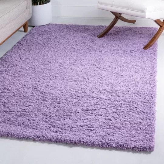 Mystic Solid Purple Shag Handmade Rug