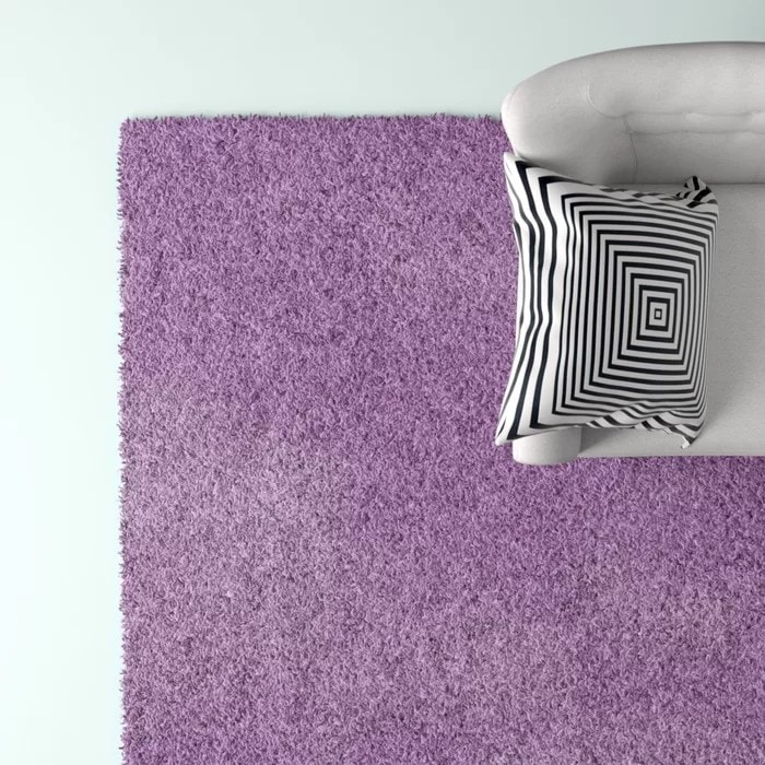 Mystic Solid Purple Shag Handmade Rug