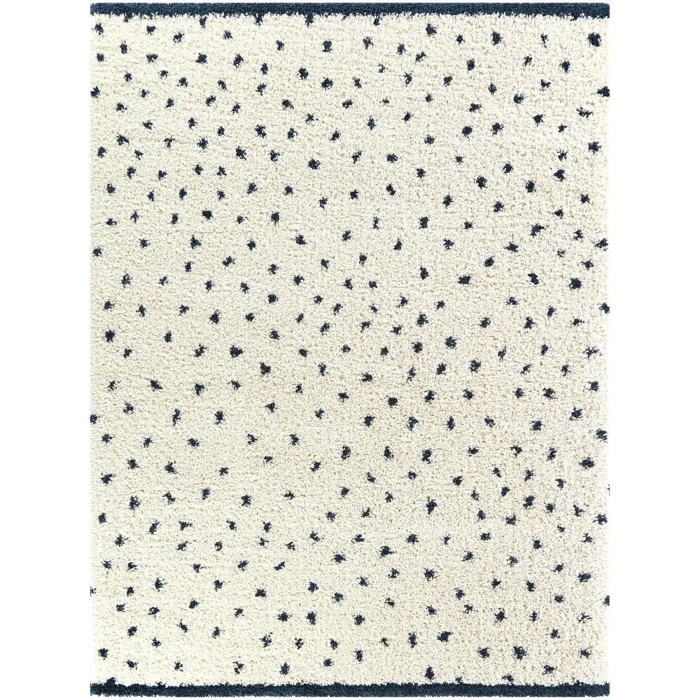 DotFusion White Solid Shaggy Rug