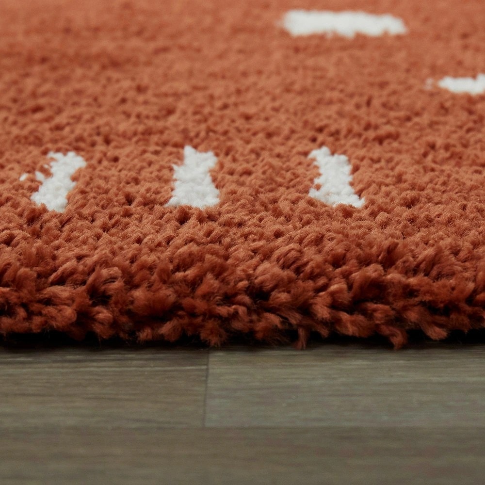 Colson Rust Solid Shag Rug