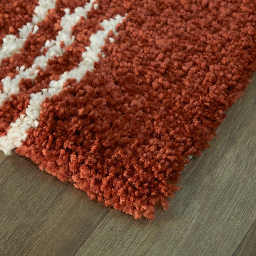 Colson Rust Solid Shag Rug