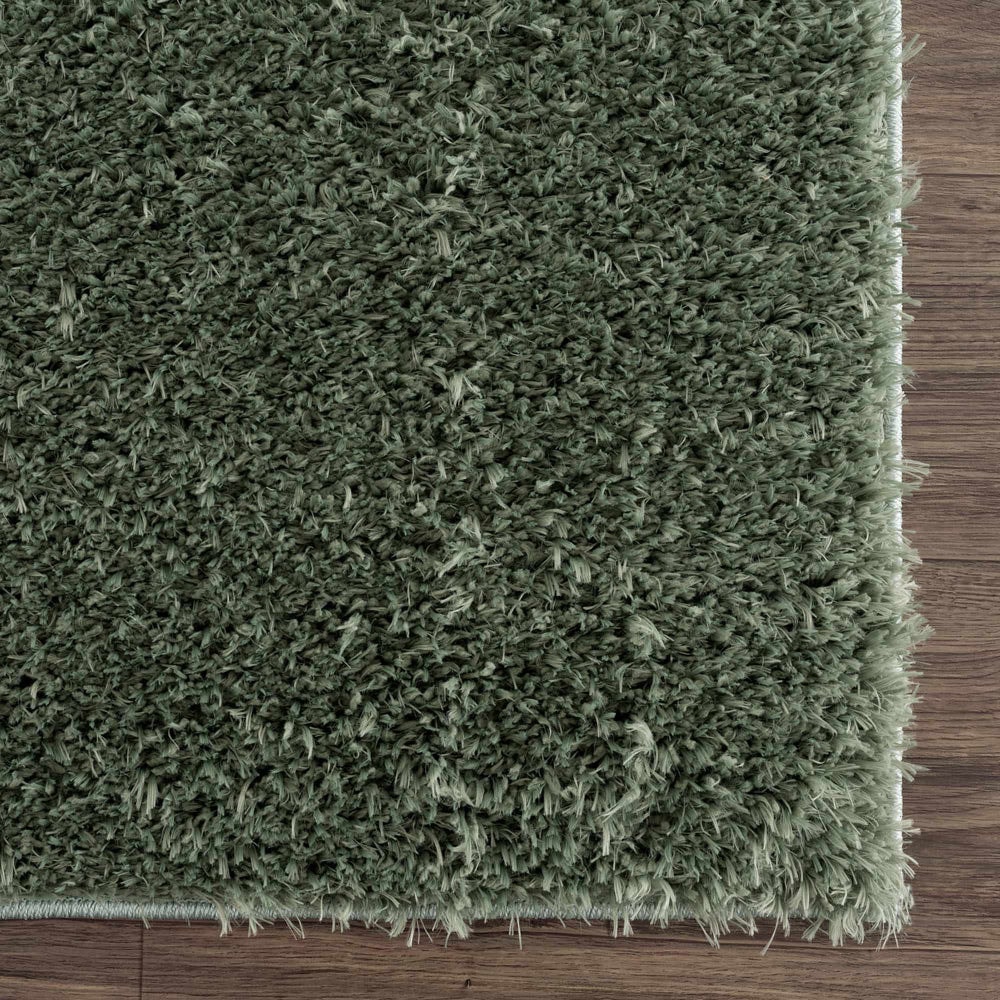 Solid Green Shag Rug