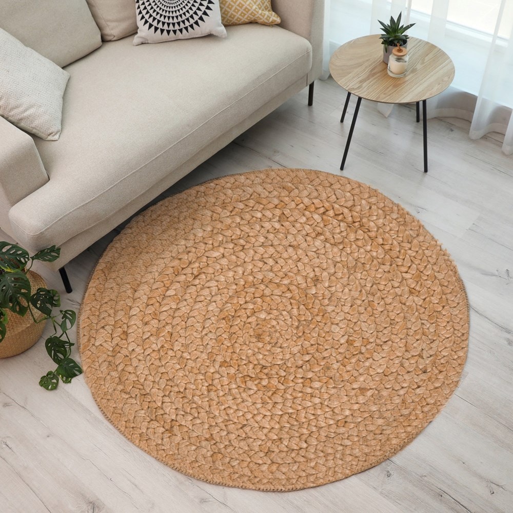 GrainLine Round Jute Handmade Rug For Living Room