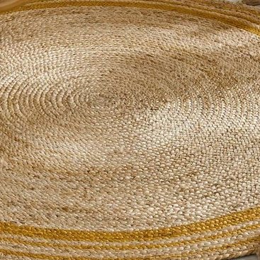 HearthLoom Tassel Jute Round Rug For Bedroom, Living Room