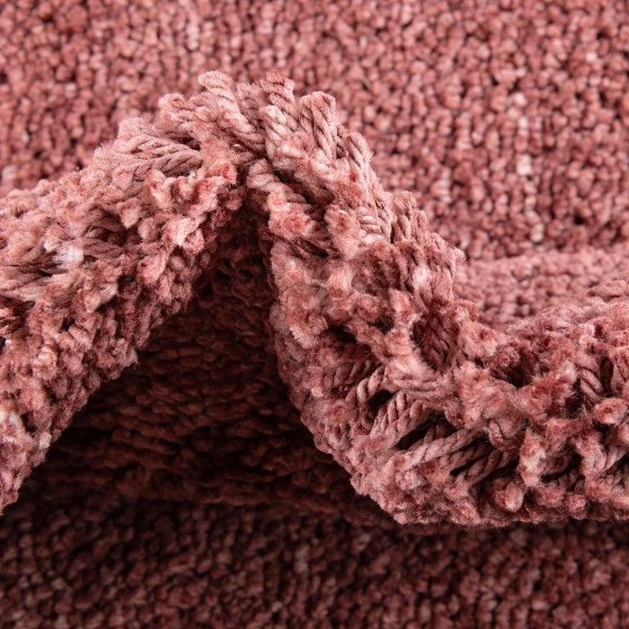 Serene Pink Shag Solid Area Rug