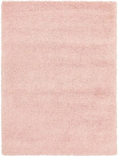 Charming Pink Shag Solid Rug