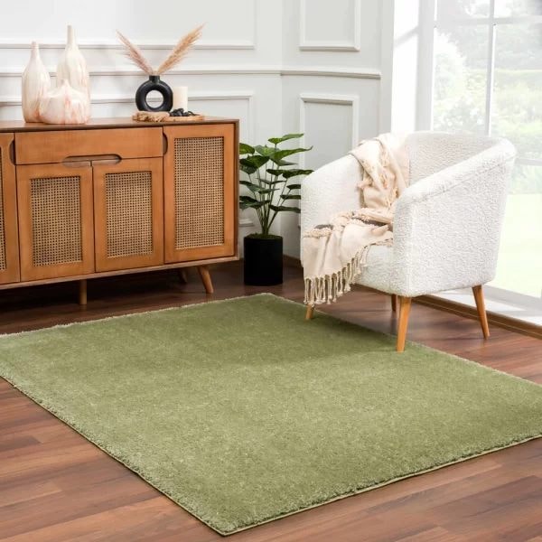 Lush Green Shag Area Rug