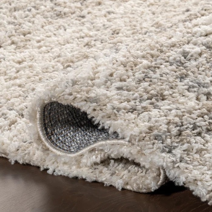 Solid Shag Light Gray Handmade Rug