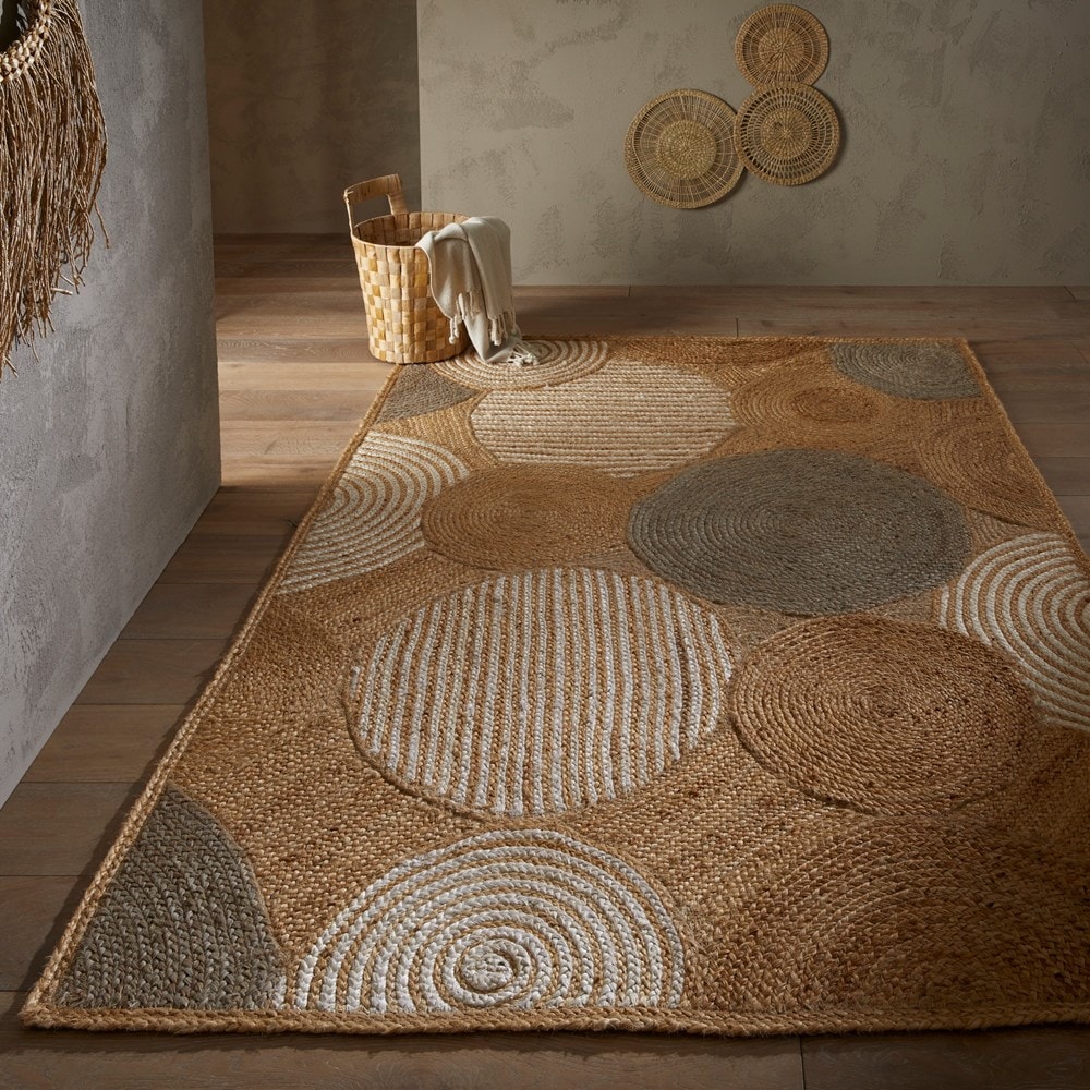Orbweft Jute Natural Handbraid Rugs for Living Room