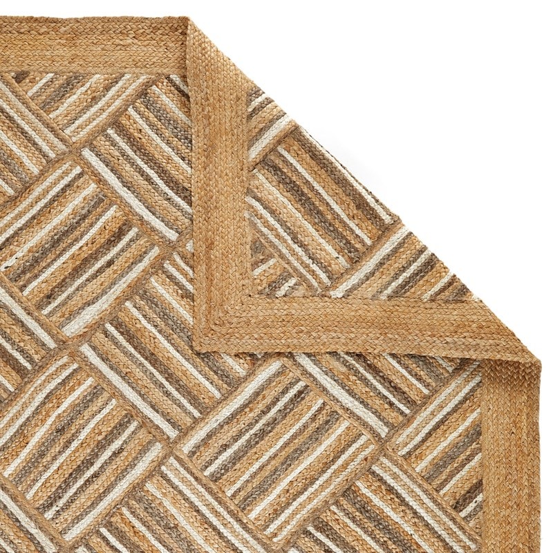Gridsquare Jute Handmade Rugs for Living Room, Bedroom