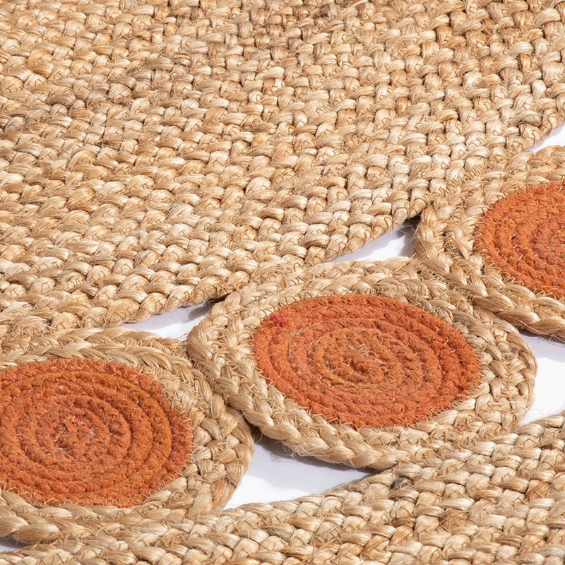 RusticNest Jute Round Braided Rug For Living Room