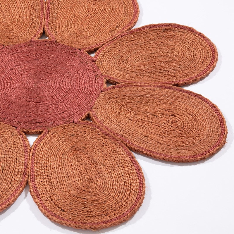Blossure Jute Round Handmade Rug For Living Room