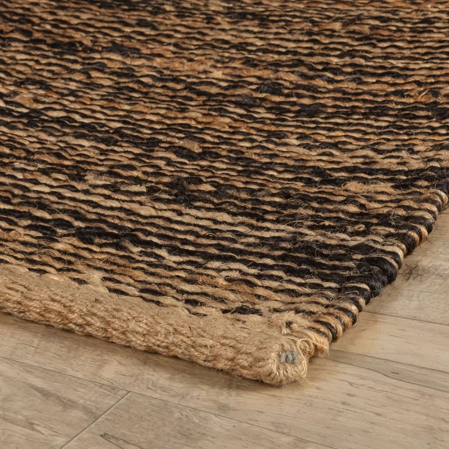 Natural Black Classic Striped Handmade Jute Rug