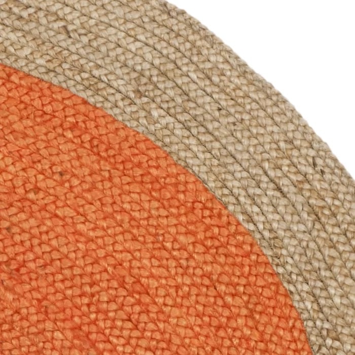 Tangerine Jute Round Handmade Rug