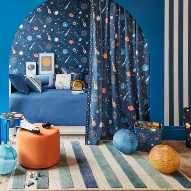 Playful Stripes Kids Handmade Colorful Rug For Playroom