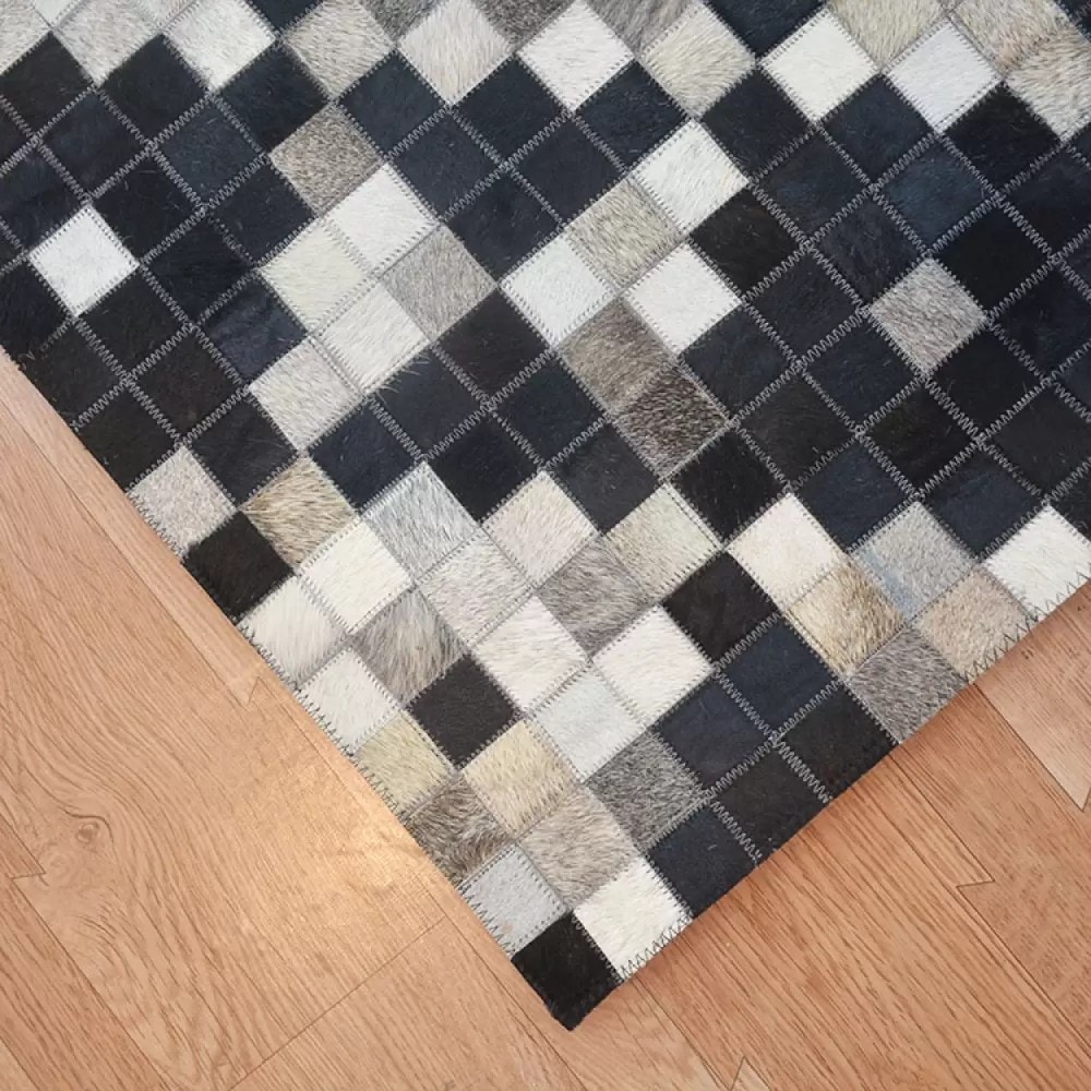 Mirage Modern Handmade Natural Leather Rug For Living Room