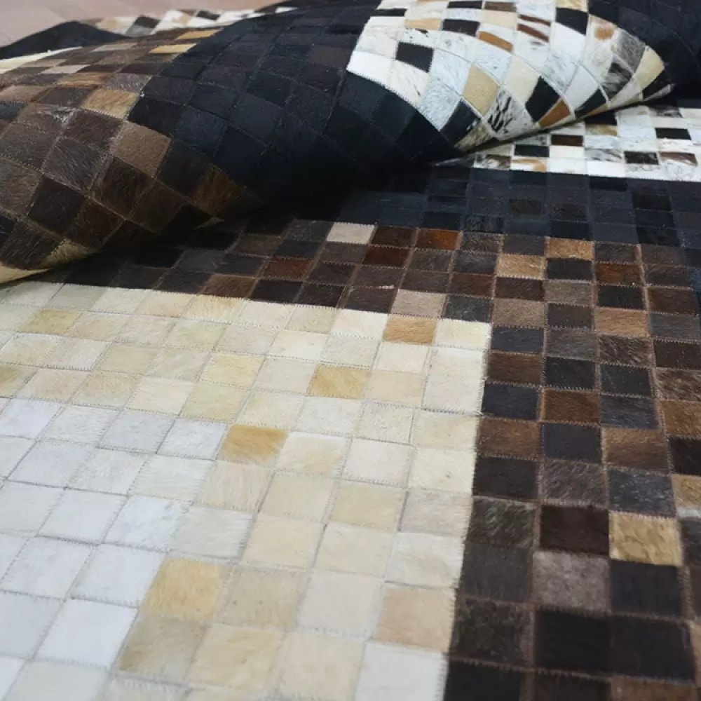 Zigaura Leather Handmade Area Rug For Living Room