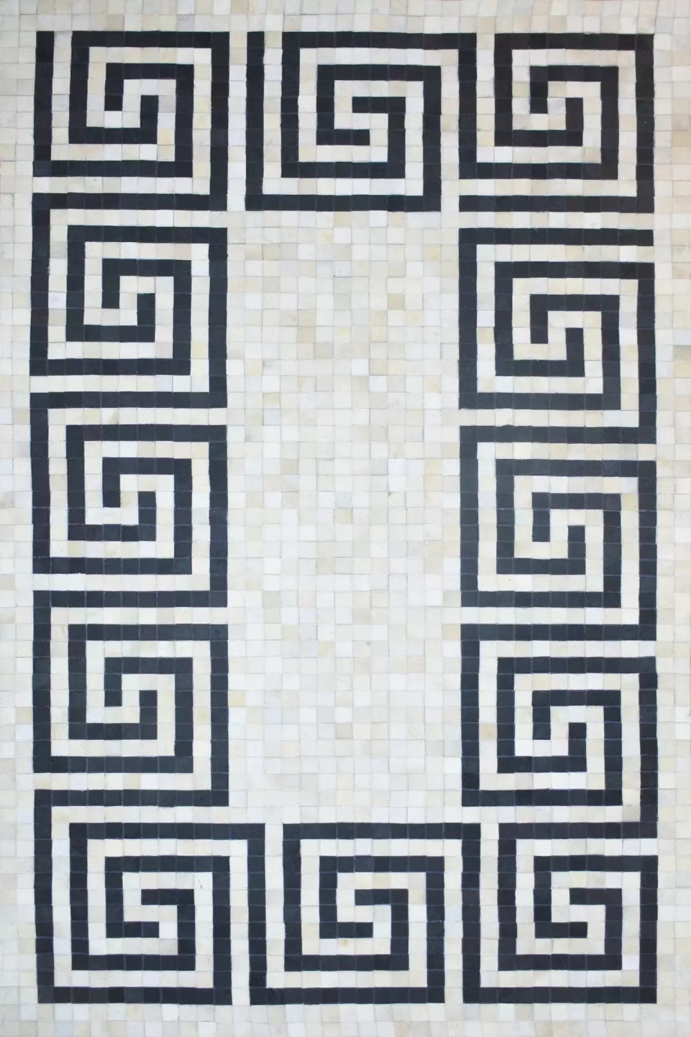 Handmade Natural Eternal Spiral Leather Rug