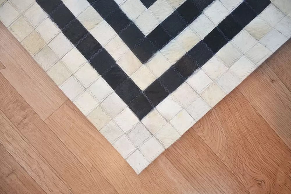 Handmade Natural Eternal Spiral Leather Rug