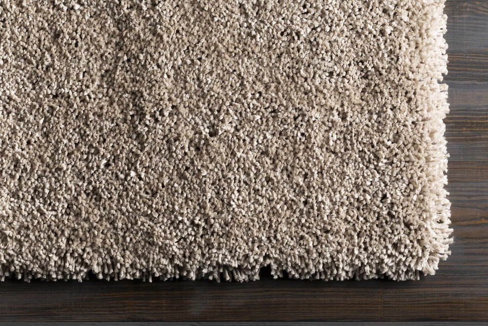 Handmade Solid Beige Shag Rug