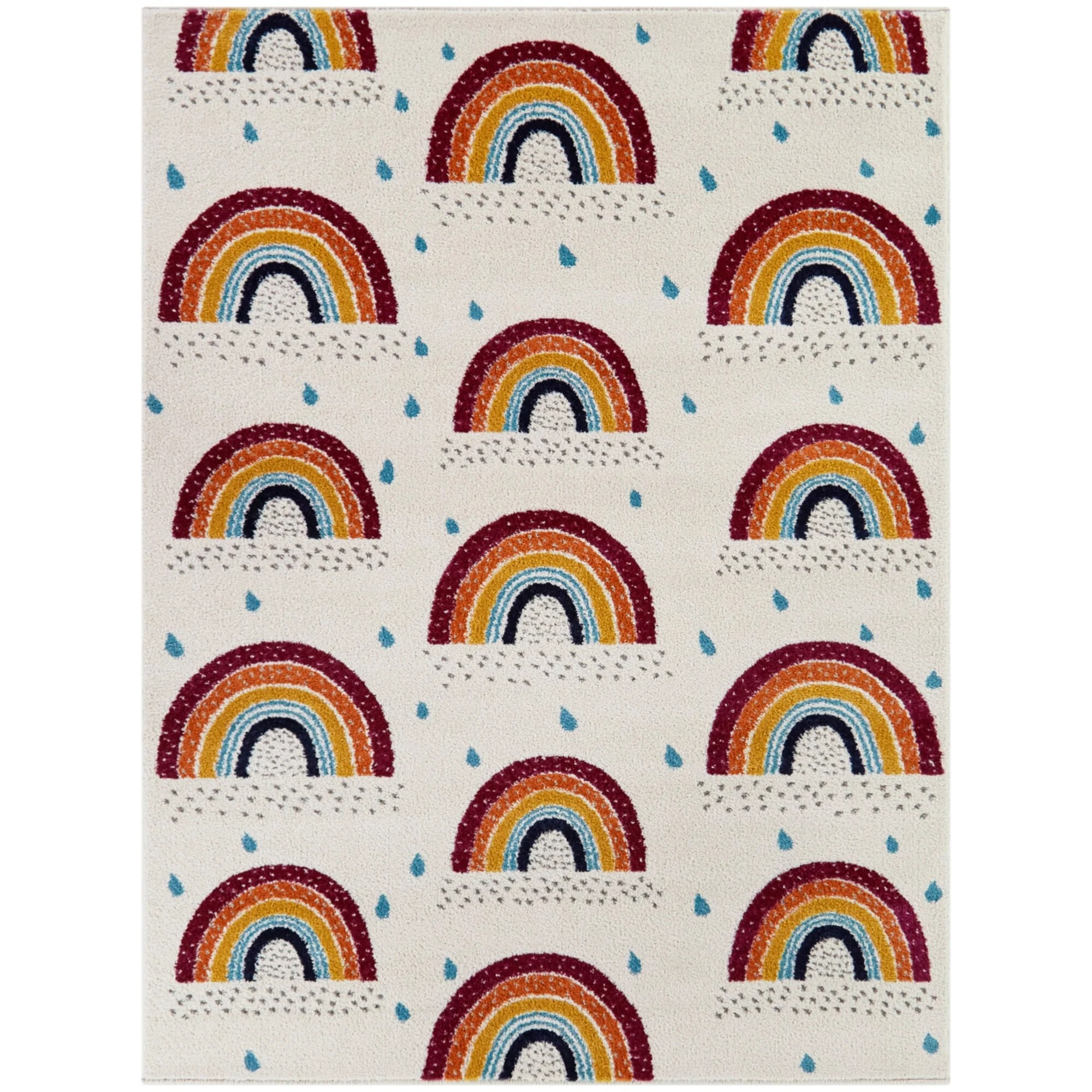 Rainbow Kids Colorful Handmade Rug For Playroom, Nursery