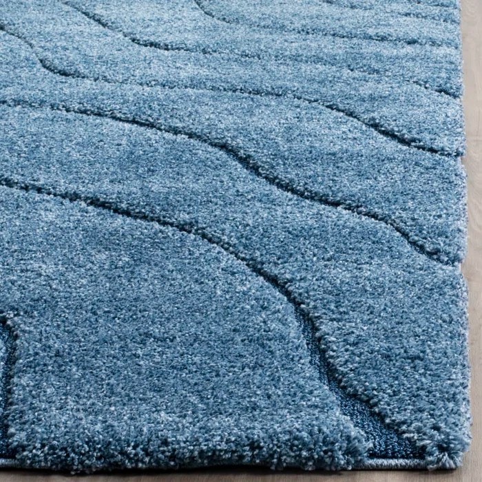 Blue Wave Solid Shag Rug