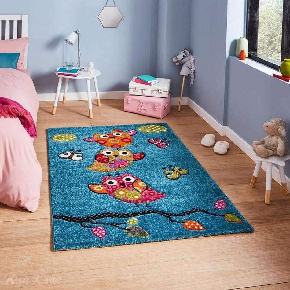 Blooming Birds Colorful Handmade Rug For Kids Room