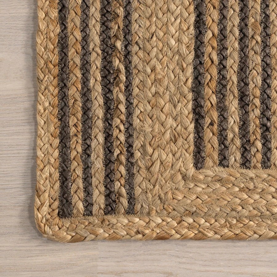 Handbraided Eco-Geometric Natural Jute Rug For Living Room