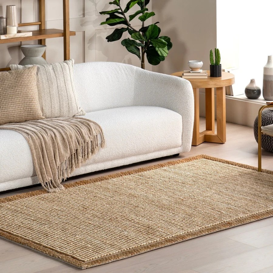 Borderline Handmade Natural Jute Rugs For Living Room