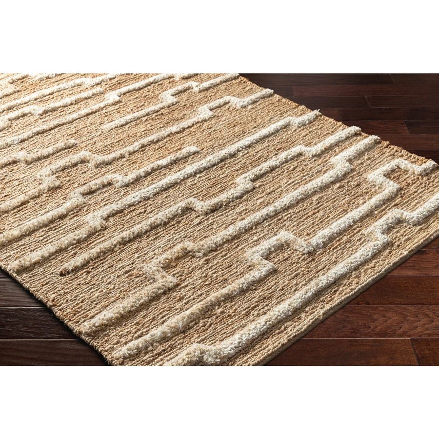 Abstract Lines Natural Jute Handmade Rug