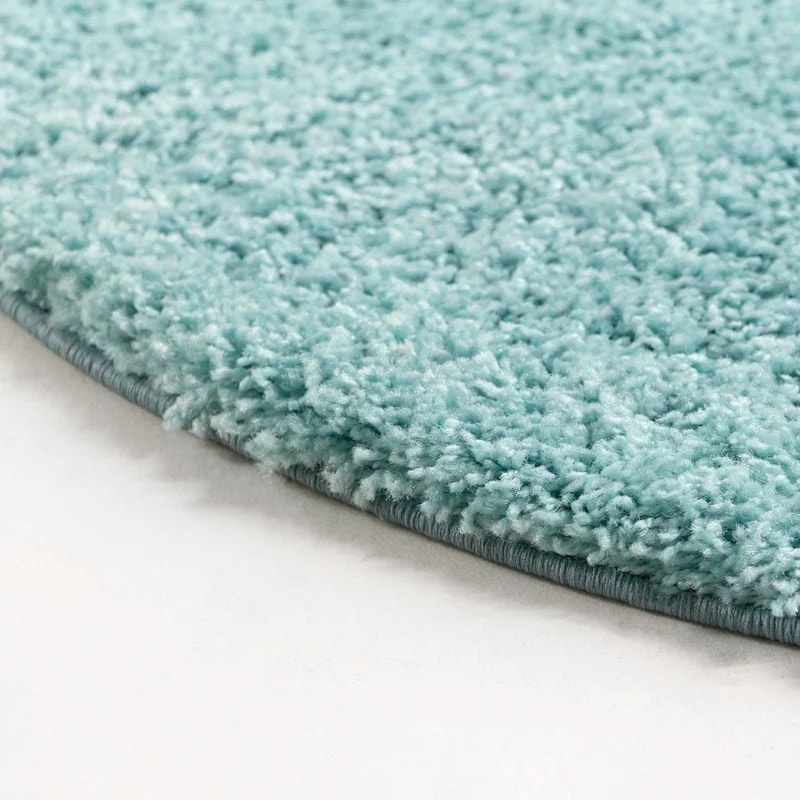 Ocean Blue Round Shag Rug