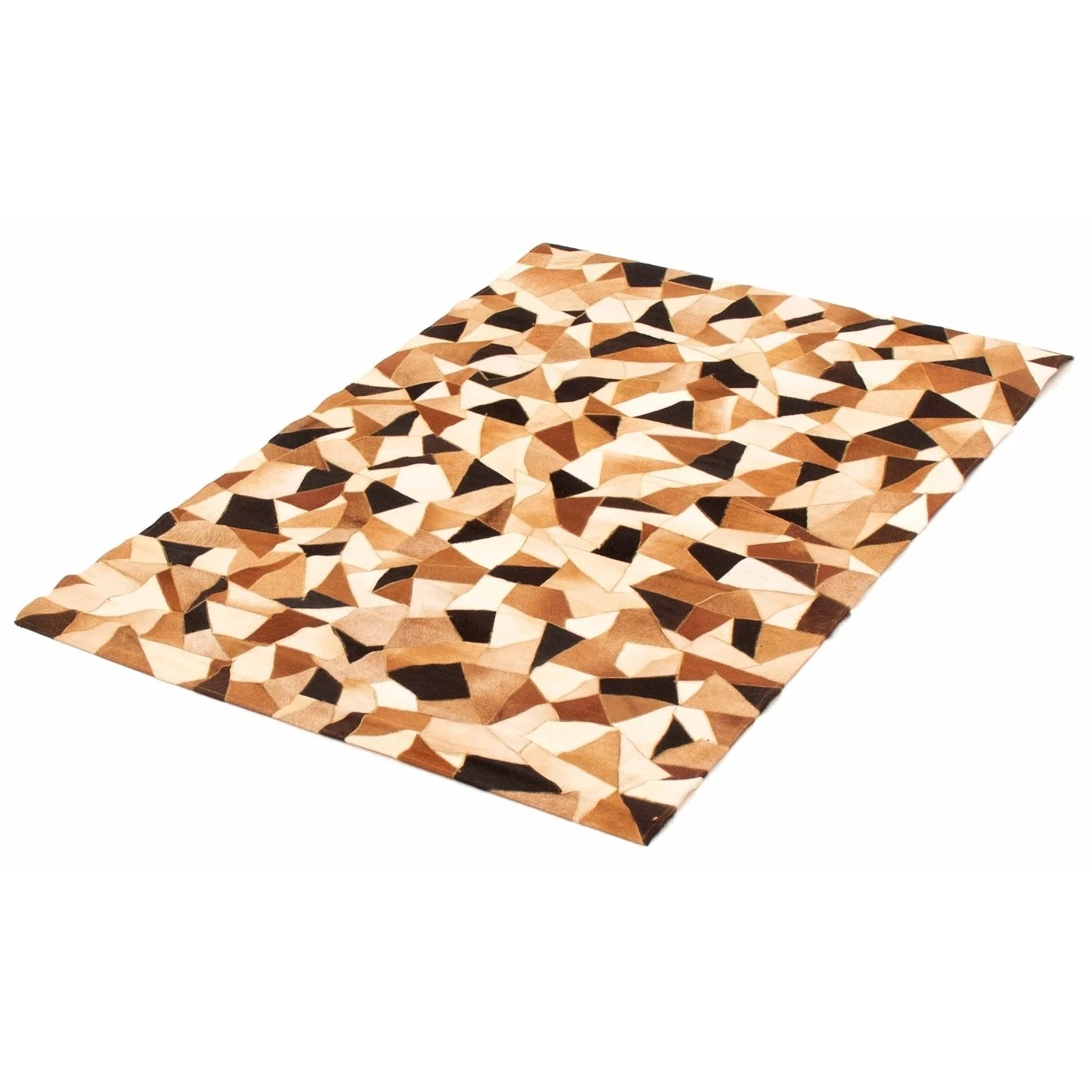 Light Brown Leather Handmade Rug For Living Room