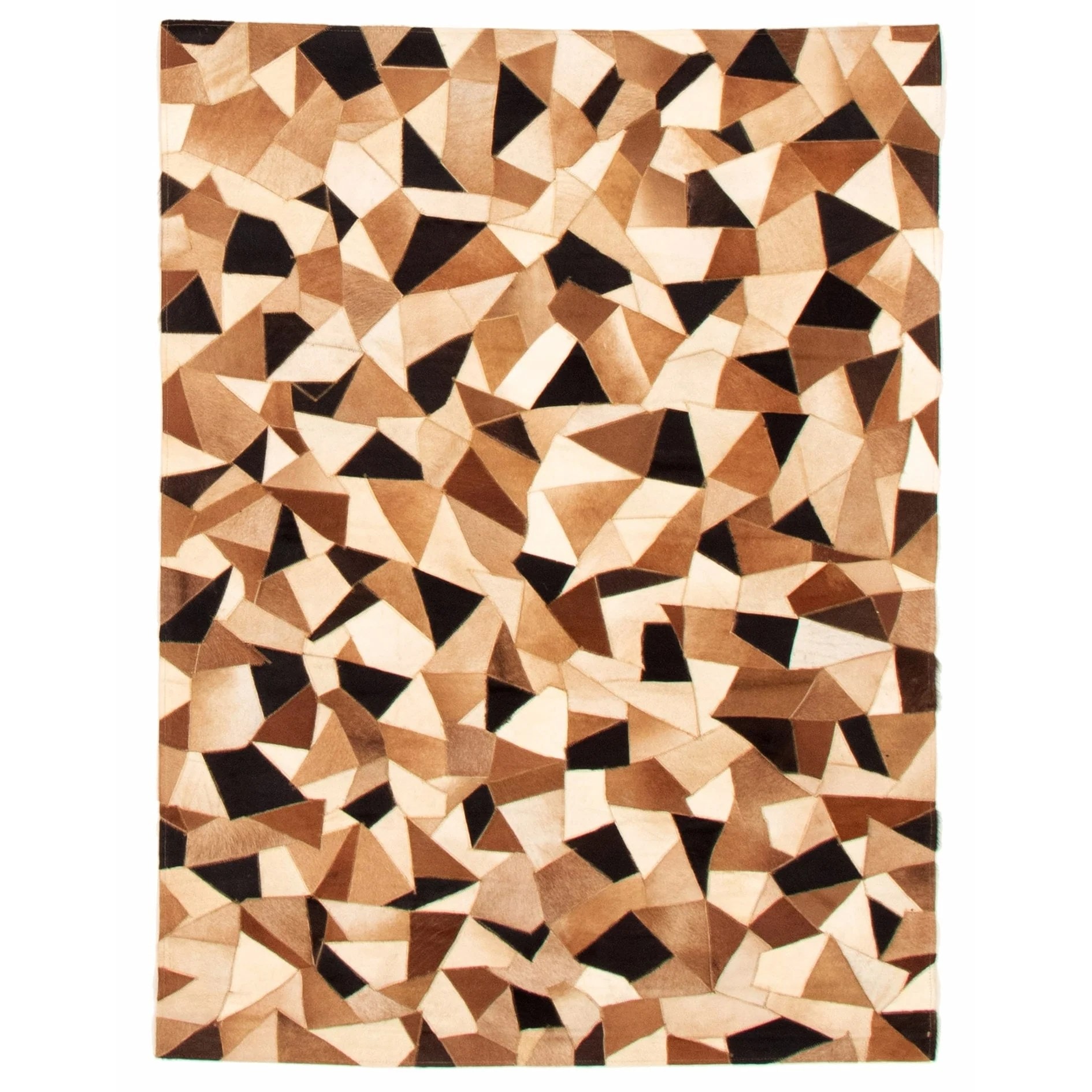 Light Brown Leather Handmade Rug For Living Room