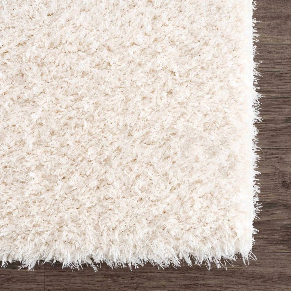 Luxe Cream Shag Handmade Rug