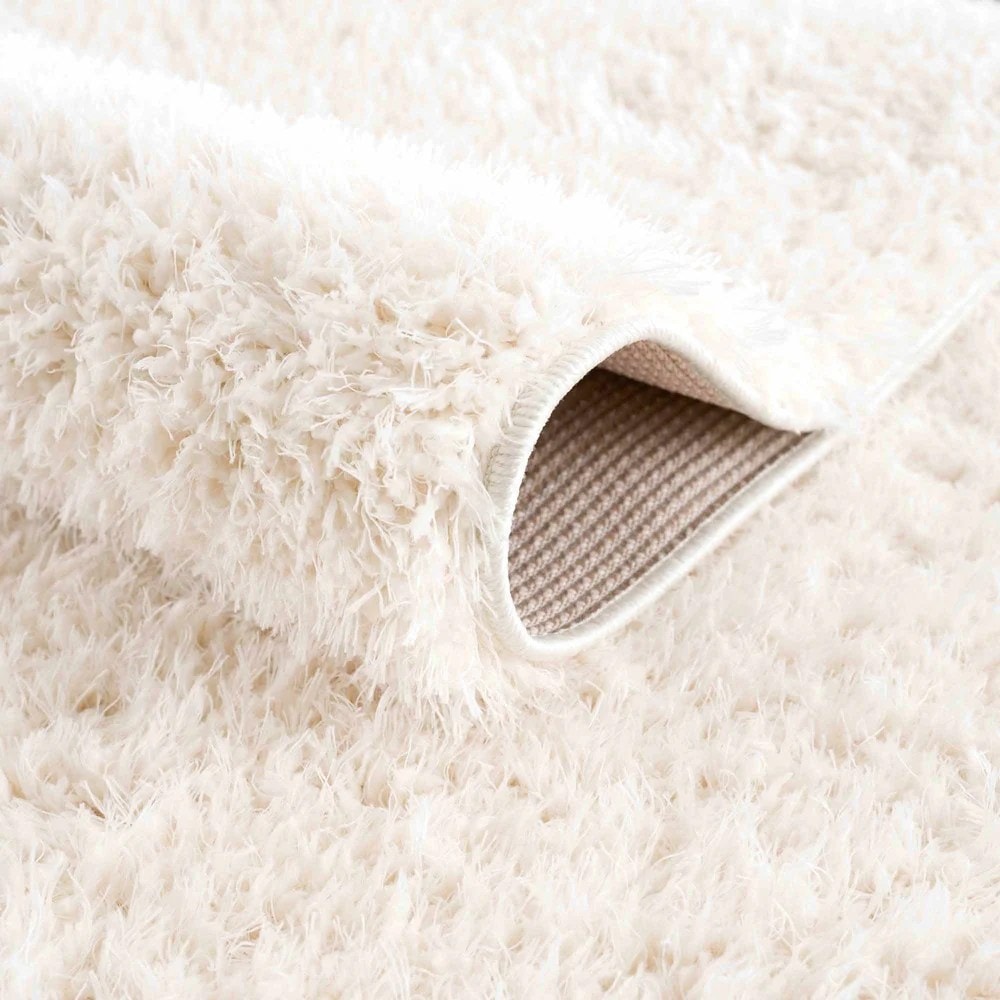 Luxe Cream Shag Handmade Rug