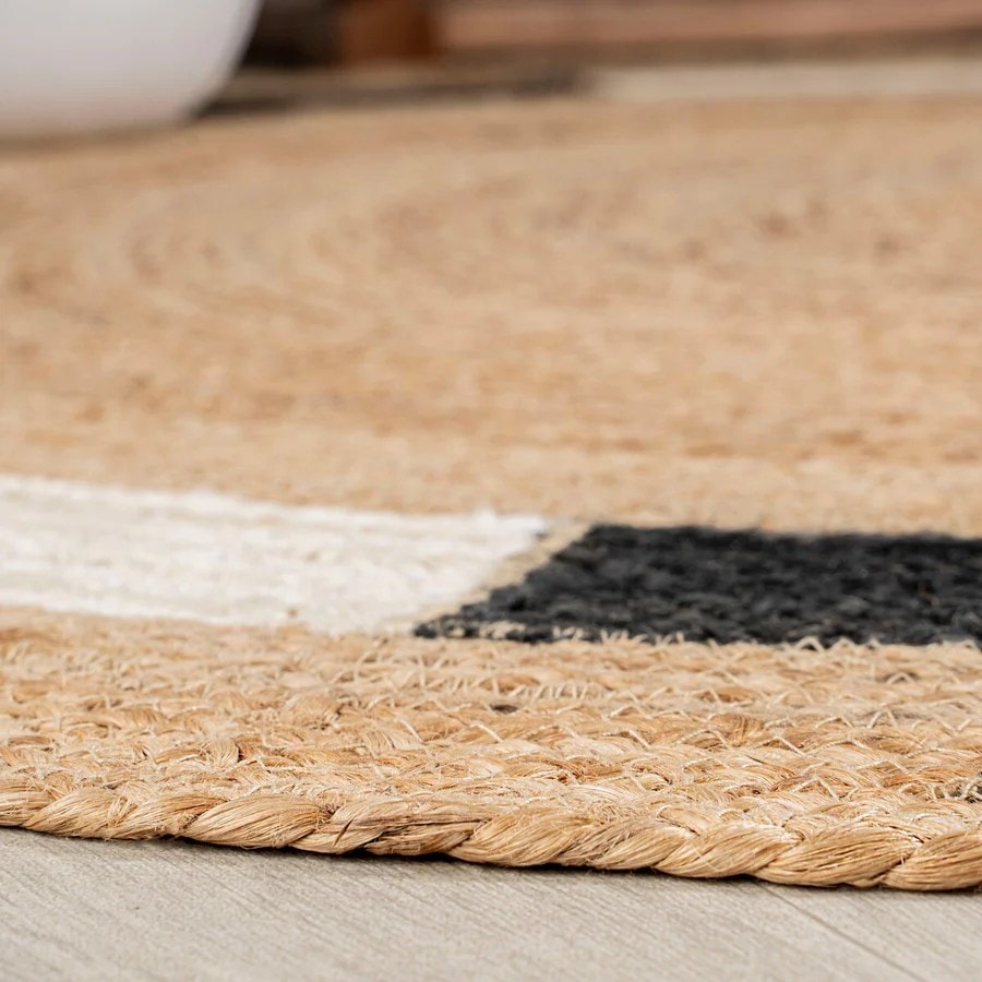 SableTwist Jute Round Handmade Area Rug for Living Room