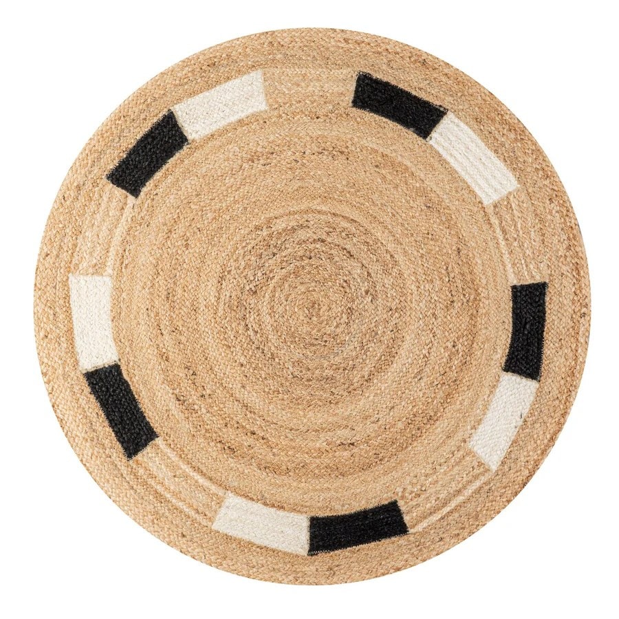 SableTwist Jute Round Handmade Area Rug for Living Room
