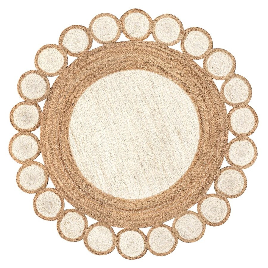 Noir Jute Round Handmade Rug for Living Room